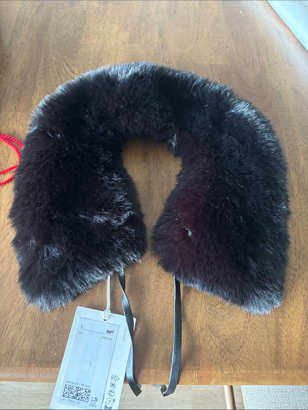 COS Dark Brown Faux Fur Detachable Collar